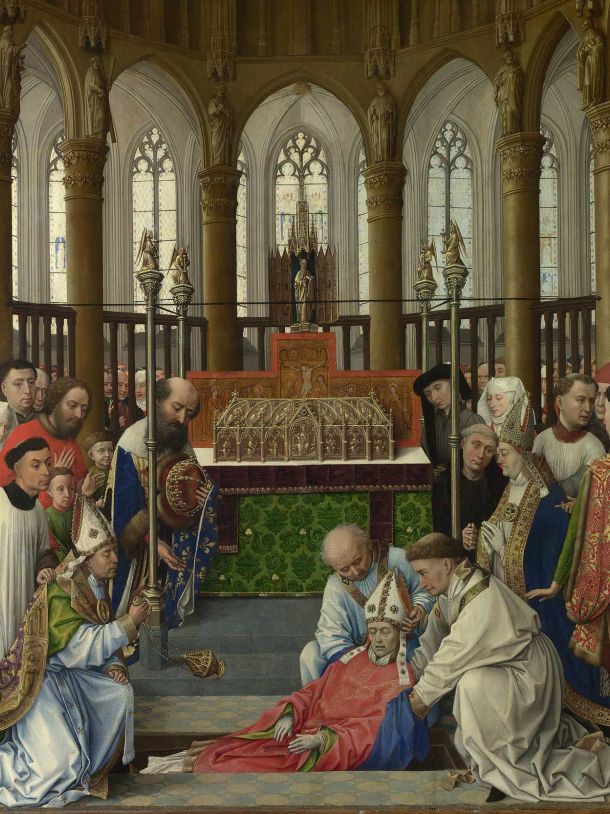 L’esumazione di Sant'Uberto nella chiesa di San Pietro a Liegi, di Rogier van der Weyden, ca. 1437
